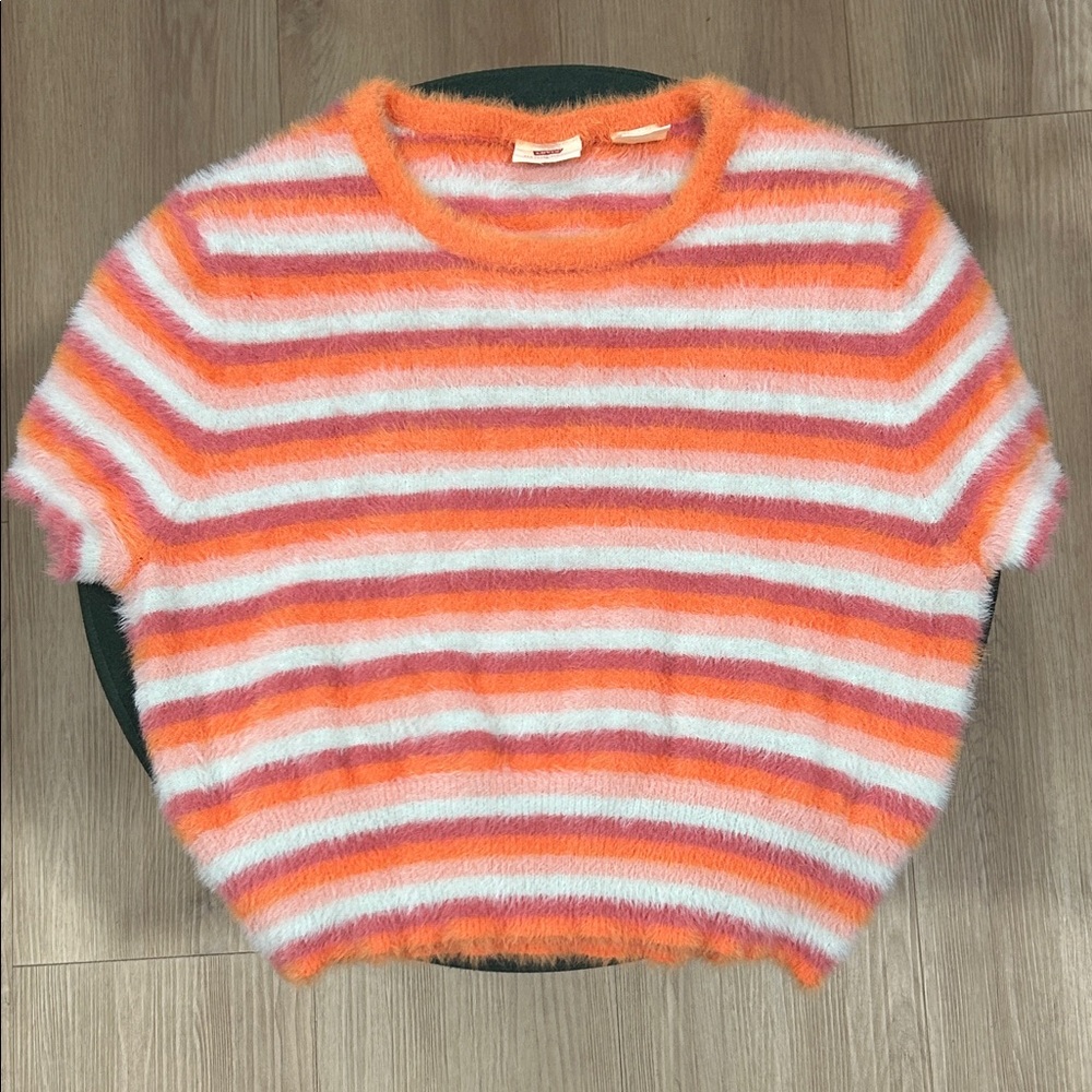 Levi's Fuzzy Striped Sweater Top